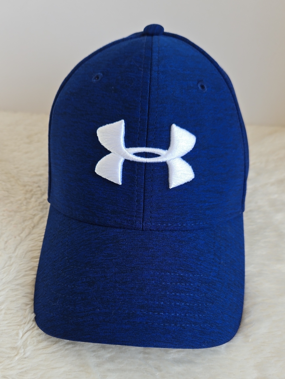 Under Armour Blue White Logo Stretch Fit Hat MD/LG
